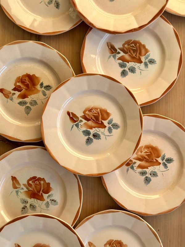 11 assiettes "9181" - Digoin Sarreguemines