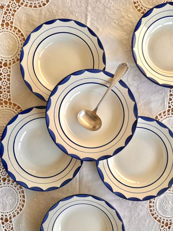 6 assiettes creuses - Sarreguemines 9098