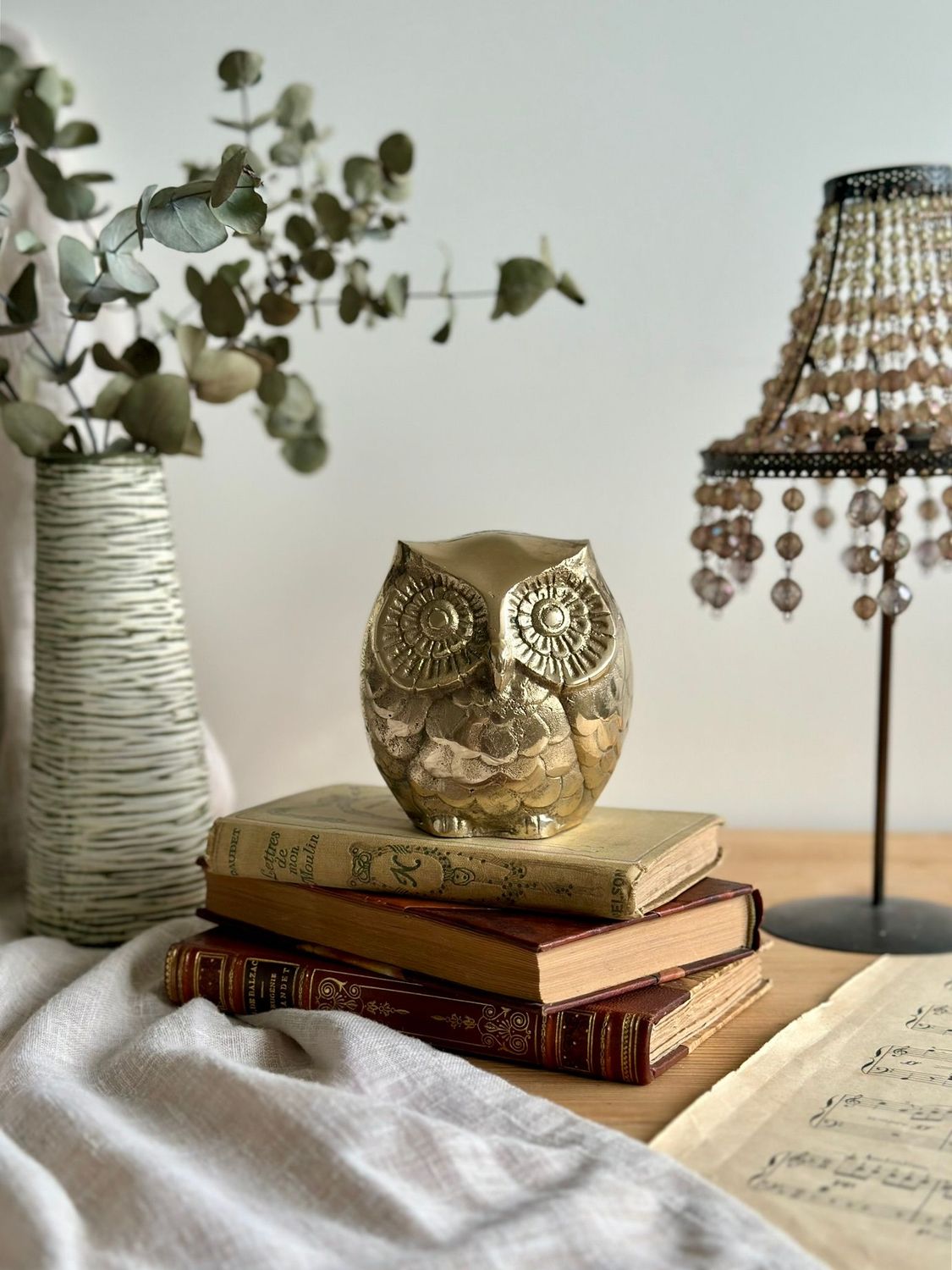 Tirelire zoomorphe "Chouette" en laiton