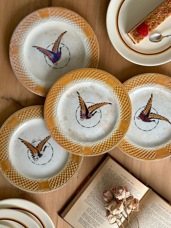 4 assiettes "Faisan" - Fénal Frères / Pexonne