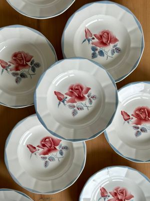 9 assiettes creuses "Rosita" - Digoin Sarreguemines