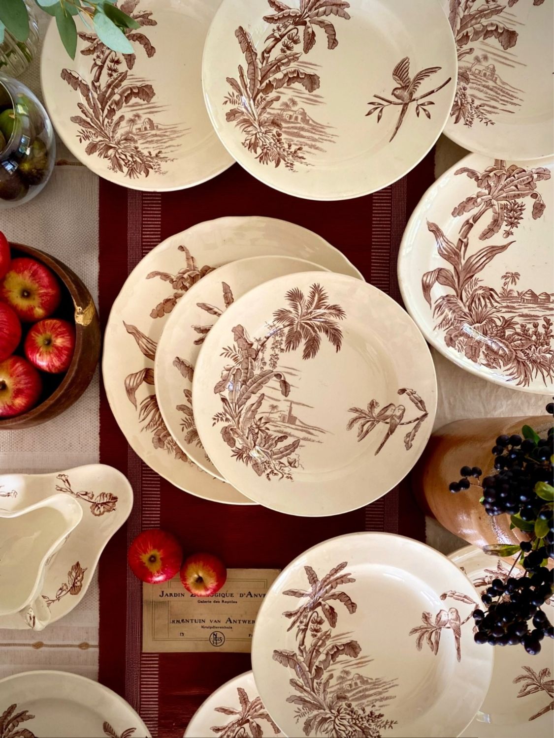 7 assiettes creuses "Exotique" - Longchamp