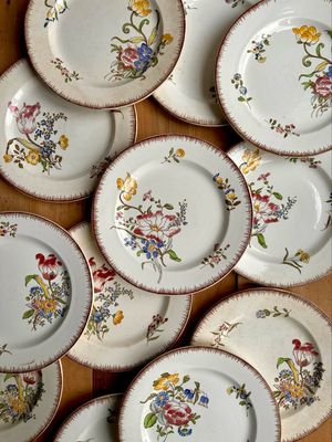 6 anciennes assiettes plates "Strasbourg" - Lot n°1