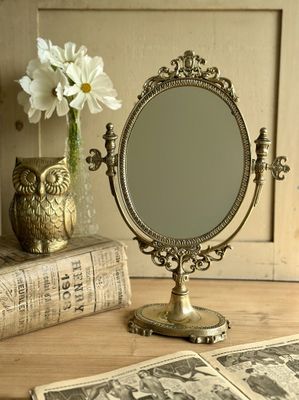 Miroir psyché ancien en laiton