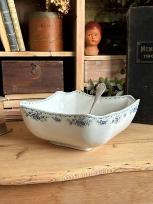 Plat / Saladier  carré "Marguerites" - U&C Sarreguemines
