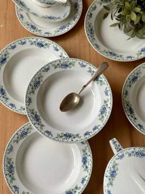 5 assiettes creuses "Marguerites" - U&C Sarreguemines