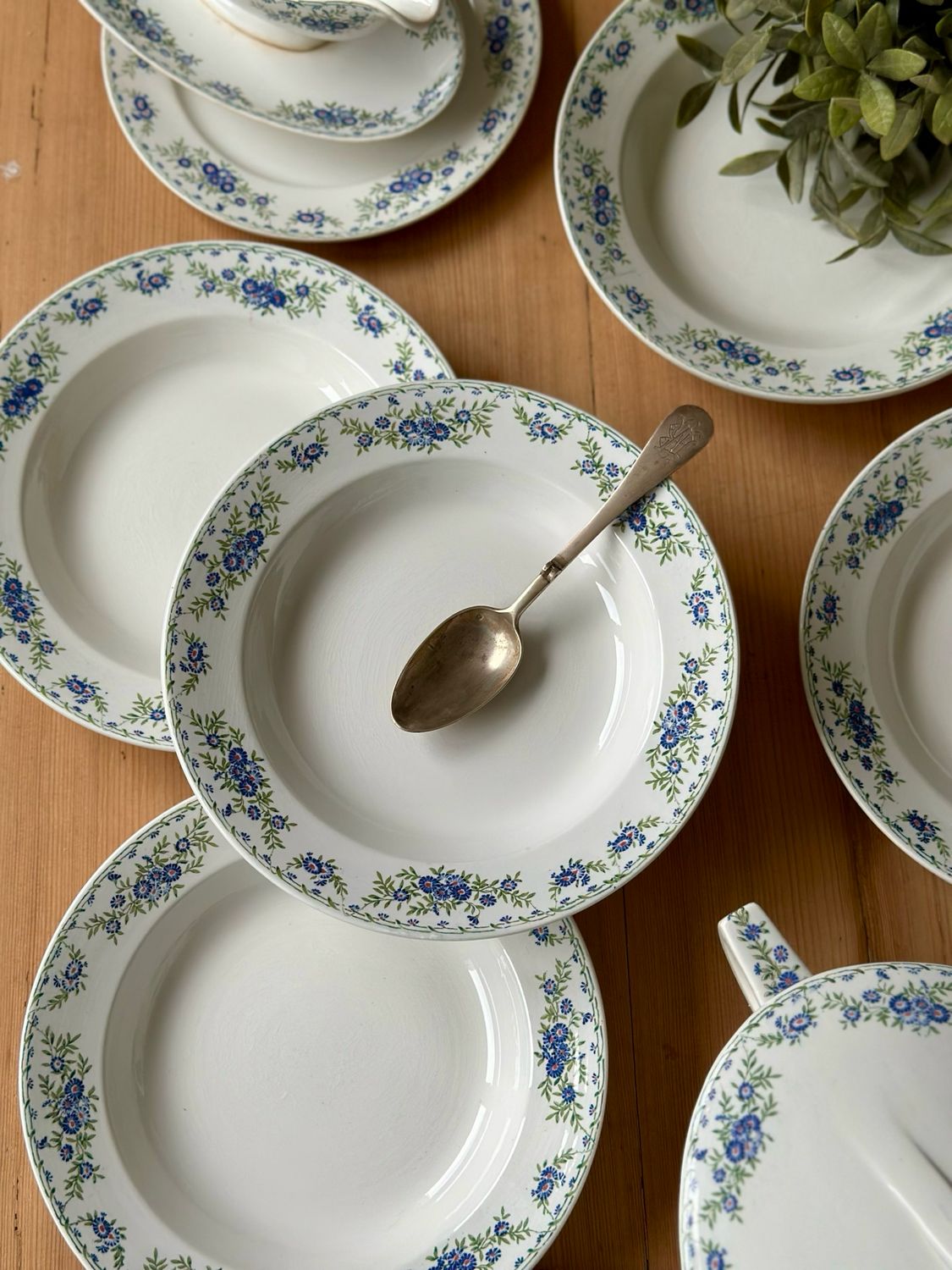 5 assiettes creuses "Marguerites" - U&C Sarreguemines
