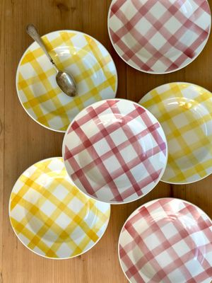 6 assiettes creuses "Nappe" -Saint Amand
