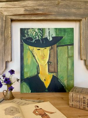 Huile sur toile - "Madame Pompadour" d'après Modigliani