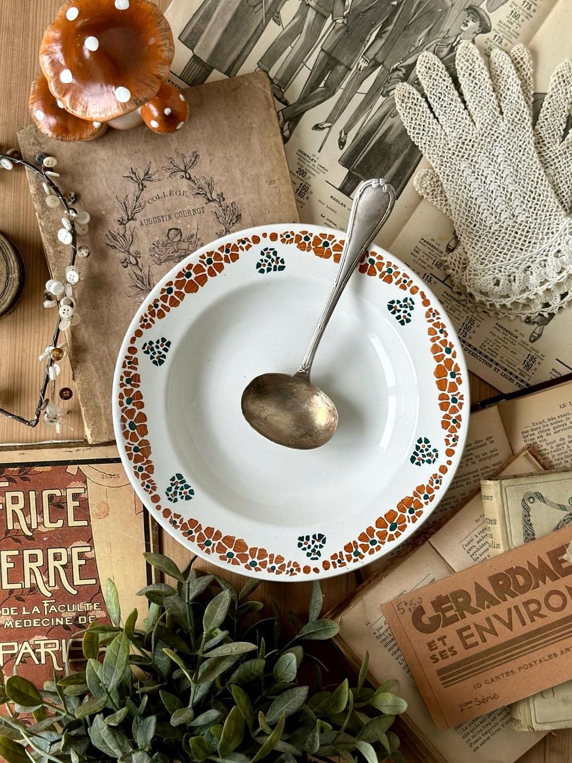 12 assiettes creuses "Yvette" - Faïenceries Nouvelles de Givors