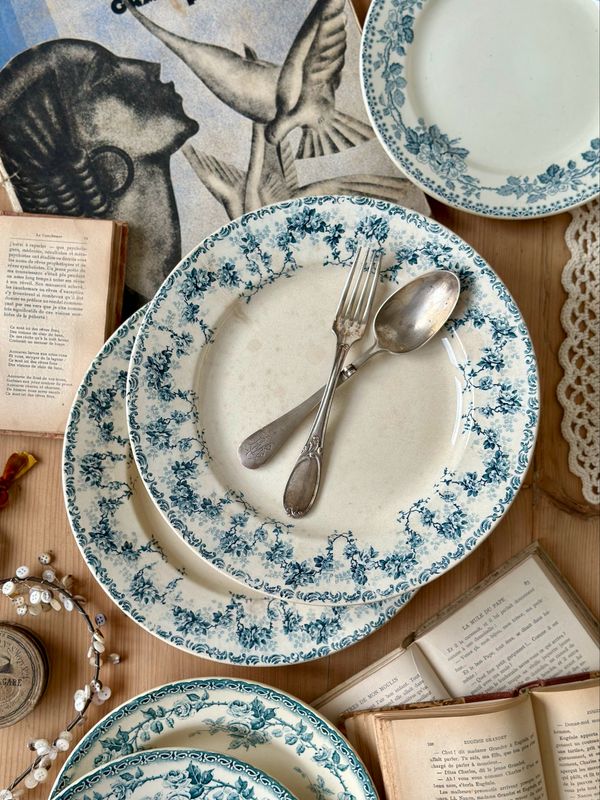 Duo de grandes assiettes "Royan" - H.Boulenger / Choisy le Roi