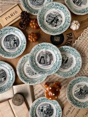 10 assiettes parlantes - Creil & Montereau 10 assiettes parlantes - Creil & Montereau