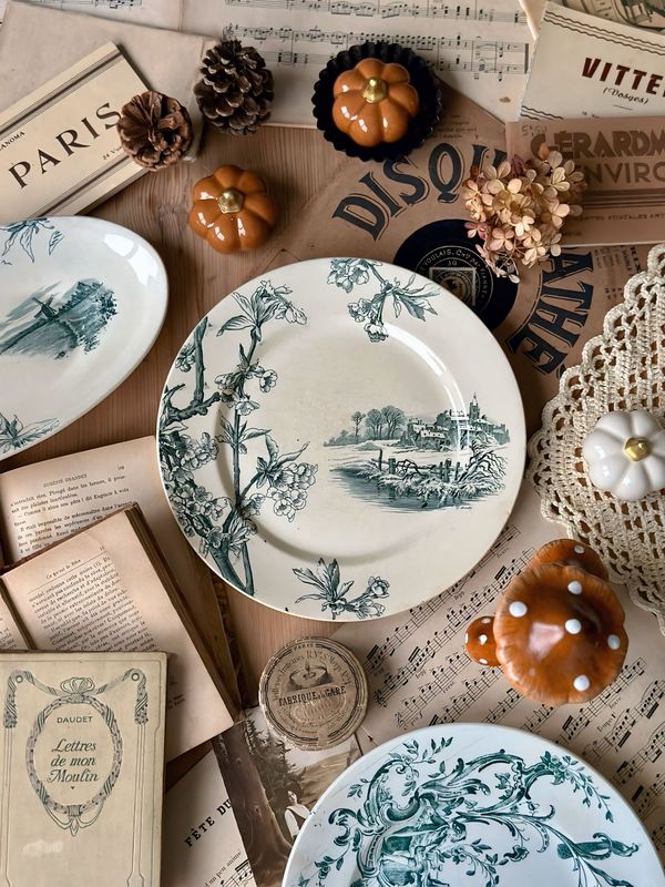 Assiette "Service Cerisier" - Creil & Montereau