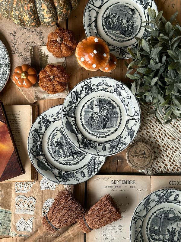 5 assiettes parlantes H.Boulenger - Choisy le Roi