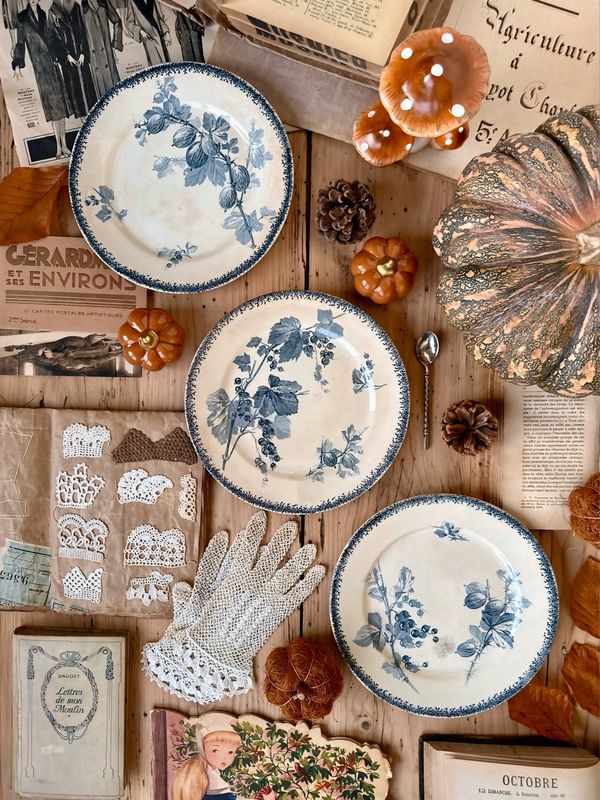 4 assiettes E.Bourgeois / Sarreguemines