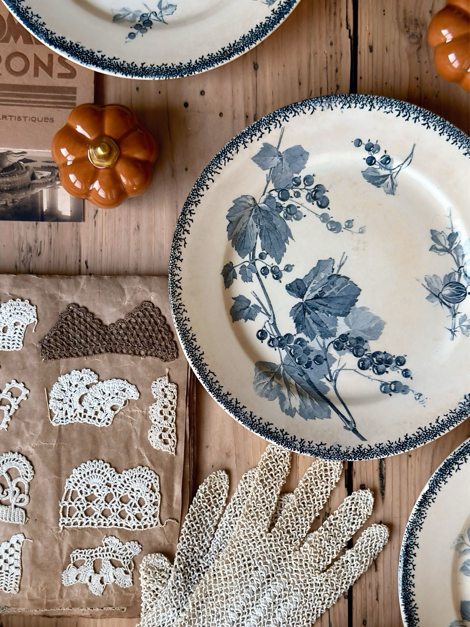 4 assiettes E.Bourgeois / Sarreguemines