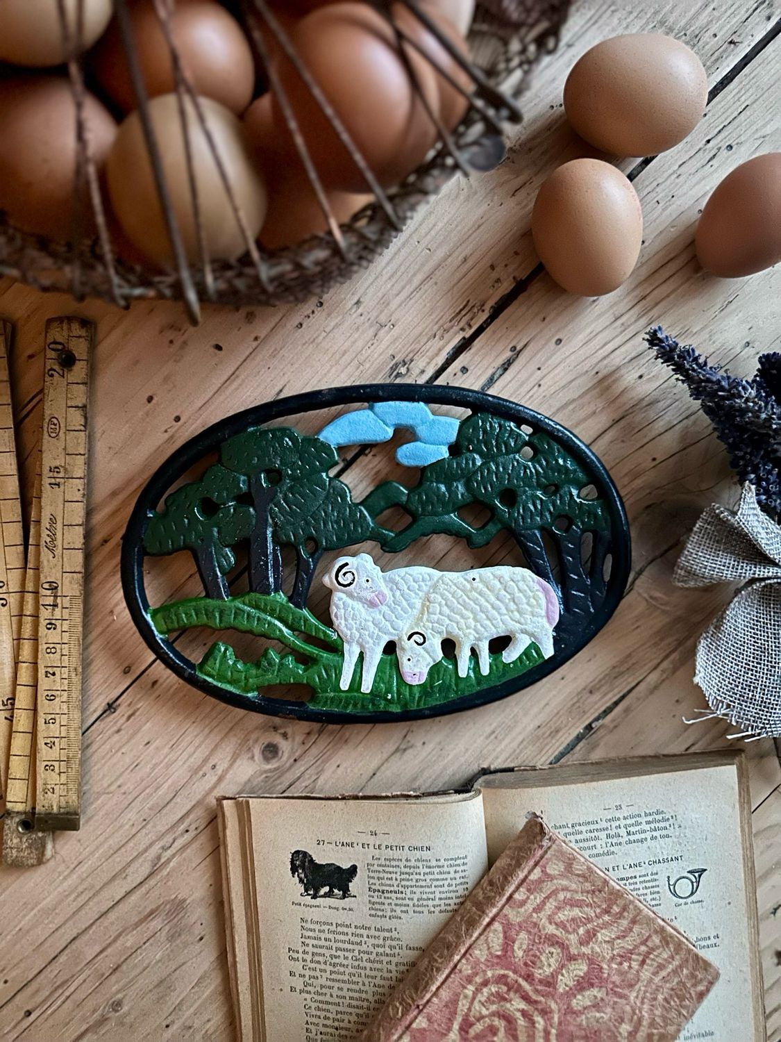 Dessous de plat en fonte - Moutons Dessous de plat en fonte - Moutons