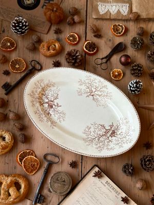 Plat ovale décor "Coquillages" - Terre de Fer