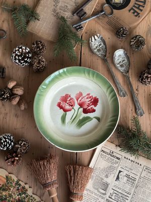 Plat creux "Tulipes" - Longwy