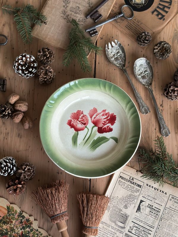 Plat creux "Tulipes" - Longwy