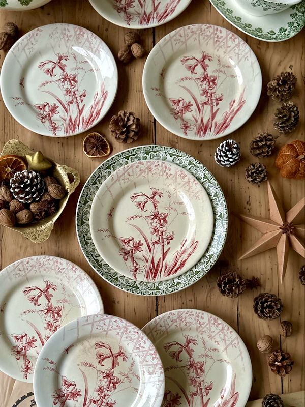 8 assiettes "Jacinthes" - Gien