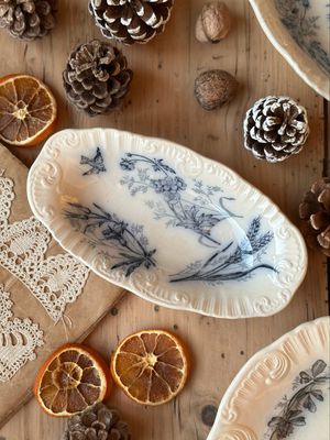 Ravier ancien - décor champêtre n°2