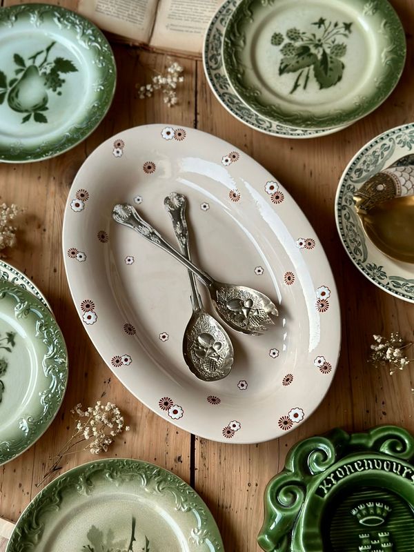 Grand plat ovale Fleurettes - Longwy