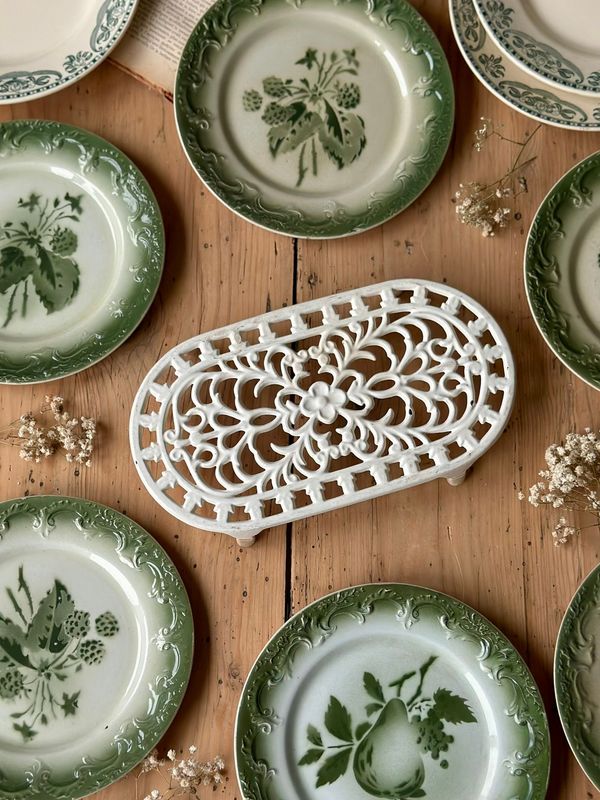 Dessous de plat en fonte - Blanc