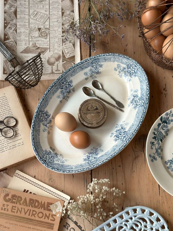 Plat ovale "Condé" - Clairefontaine