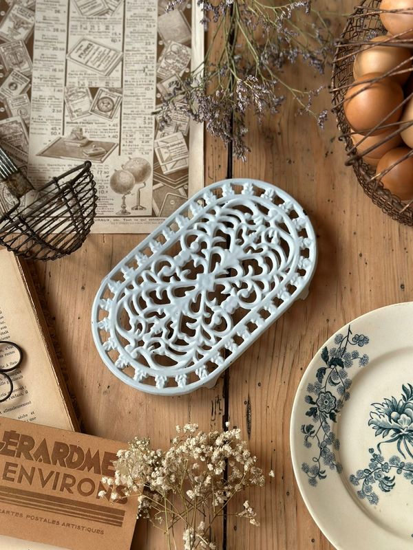 Dessous de plat en fonte - Bleu pâle
