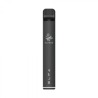 VAPE PEN ELFA BAR BLACK (nera)- sigaretta elettronica usa e getta riutilizzabile sostituendo la cartuccia di liquido. Una cartuccia Blue Razz Lemonade inclusa.