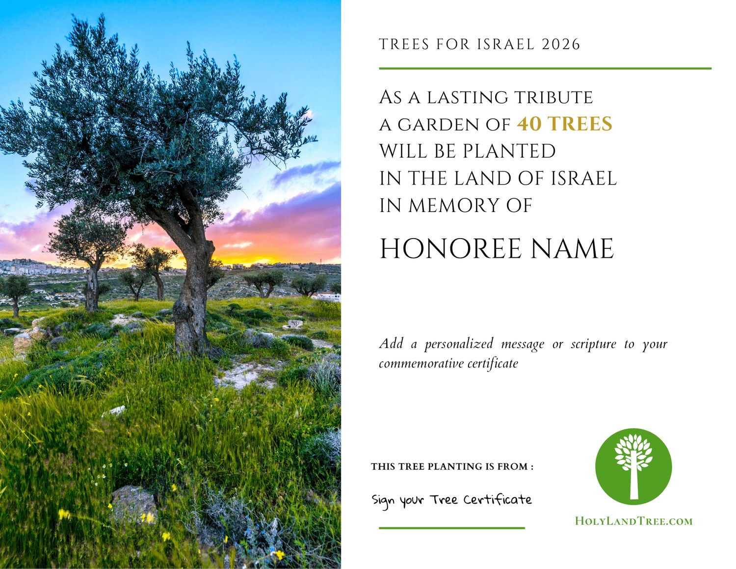 Garden of 40 Trees - HolyLandTree.com