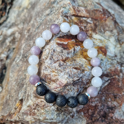 Handmade Love 8ml Gemstone Bracelet with Rose Quartz, Kunzite, and Lava Beads for Emotional Healing, Love, and Balance | Natural Crystal Jewellery for Heart Healing and Self-Love Handmade Love 8ml Gemstone Bracelet with Rose Quartz, Kunzite, and Lava Beads for Emotional Healing, Love, and Balance | Natural Crystal Jewellery for Heart Healing and Self-Love