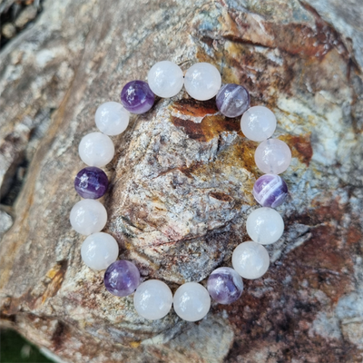 Handmade Love 10ml Gemstone Bracelet with Rose Quartz and Kunzite for Emotional Healing, Self-Love, and Compassion | Natural Crystal Jewelry for Heart Healing and Connection