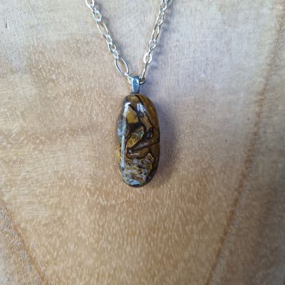 Handmade Australian Boulder Opal Necklace with 30% Gold Filled and Gold Coated Chain Handmade Australian Boulder Opal Necklace with 30% Gold Filled and Gold Coated Chain