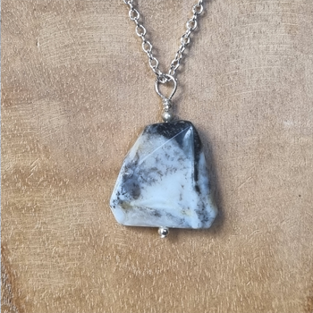 Handmade Petrified Wood Necklace with 925 Sterling Silver Chain (45CM) Handmade Petrified Wood Necklace with 925 Sterling Silver Chain (45CM)