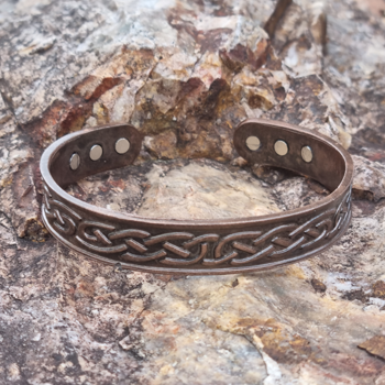 Handcrafted Copper Bracelet with Celtic Knot Design | Unique Crystal Jewelry for Strength, Protection, and Timeless Elegance