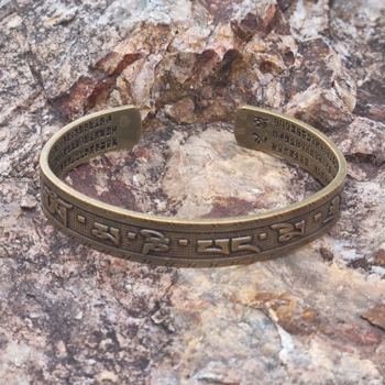 Handcrafted Copper Bracelet with Om Mani Padme Hum Mantra Carved Into It | Spiritual Jewelry for Healing, Protection, and Inner Peace