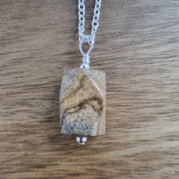 Hand Wired Paper Jasper Gemstone with 925 Sterling Silver Chain | Natural Crystal Jewelry for Grounding, Stability, and Emotional Healing