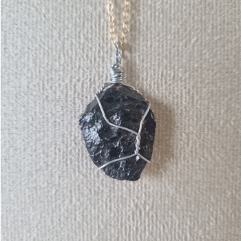 Hand Wired Black Tourmaline Crystal with 925 Sterling Silver Chain | Natural Healing Crystal Jewelry for Protection, Grounding, and Energy Cleansing