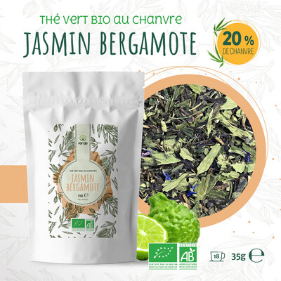 Thé vert BIO Jasmin Bergamote 20% Chanvre