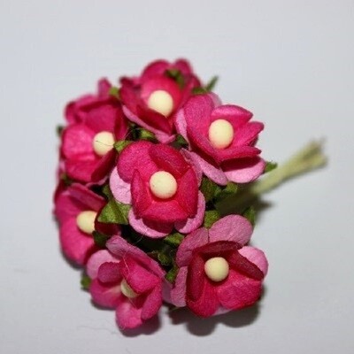 Fleur fuchsia et rose artificielle T 1.5 cm