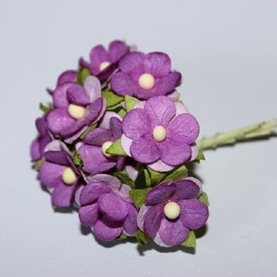 Fleur violette et parme artificielle T 1.5 cm