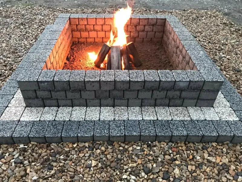 140cm square fire pit