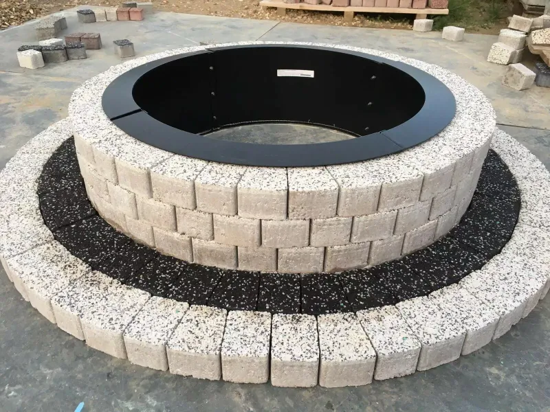 150 cm Round Fire Pit  stone granite brick