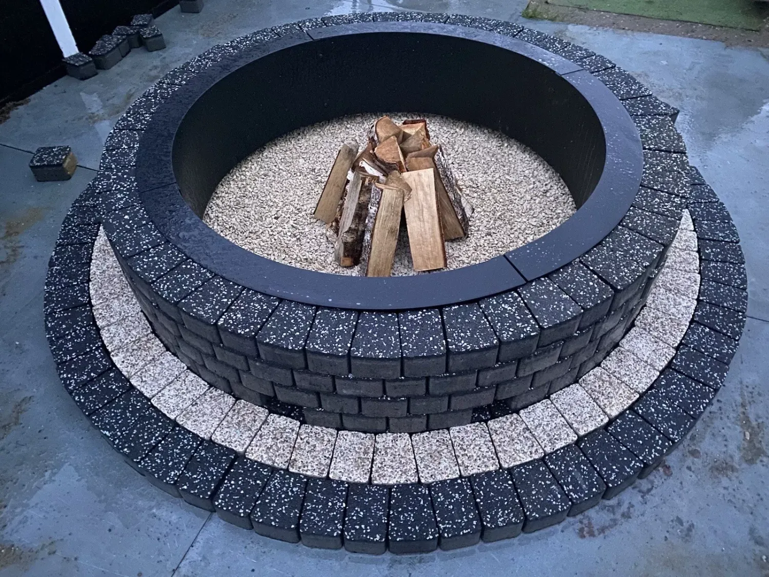 150cm Fire Pit Bricks Stones Smokeless Fire Place Log Burner Garden Heater BBQ