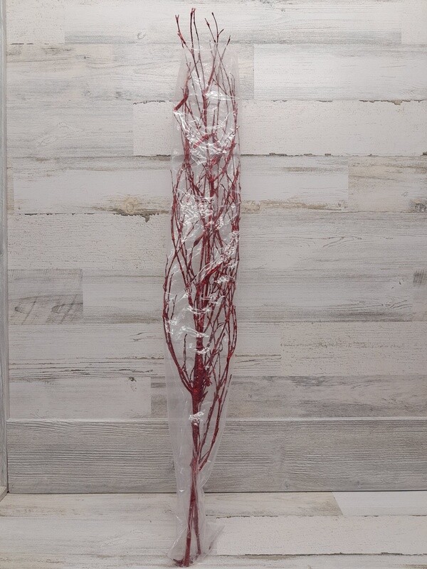 36&quot; Glitter Twig Spray Red