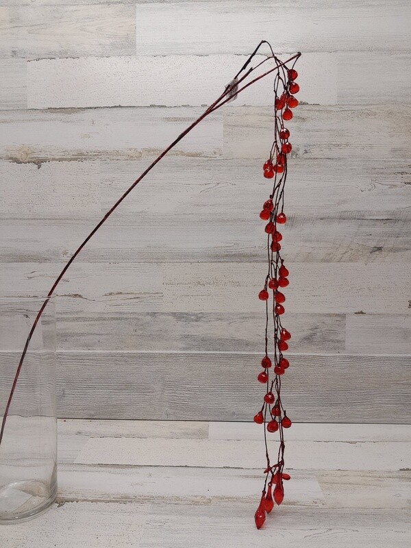 *54&quot; Hanging Bead Spray Red