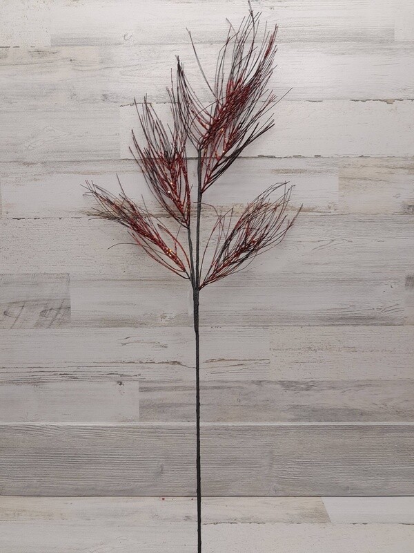 38&quot; Glitter Pine Spray Red/Lime