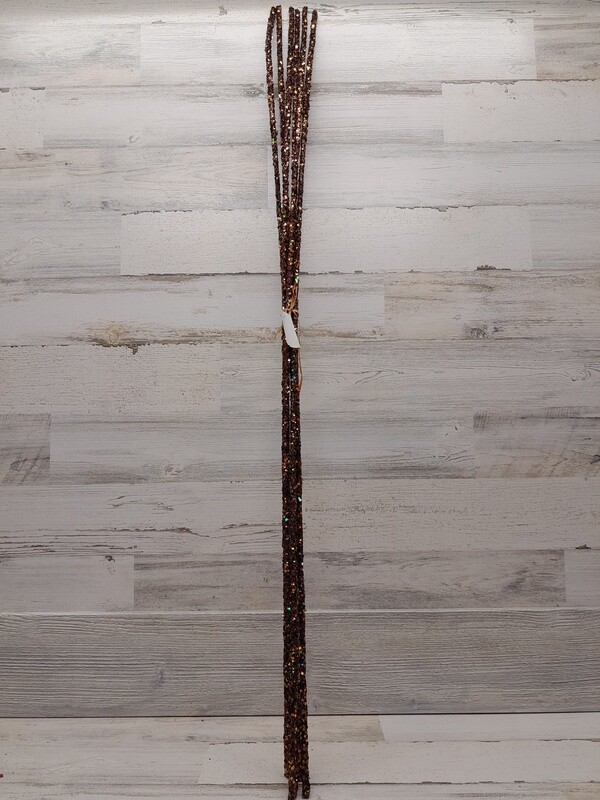 *43&quot; 6pc Glitter Twig Bundle Brown